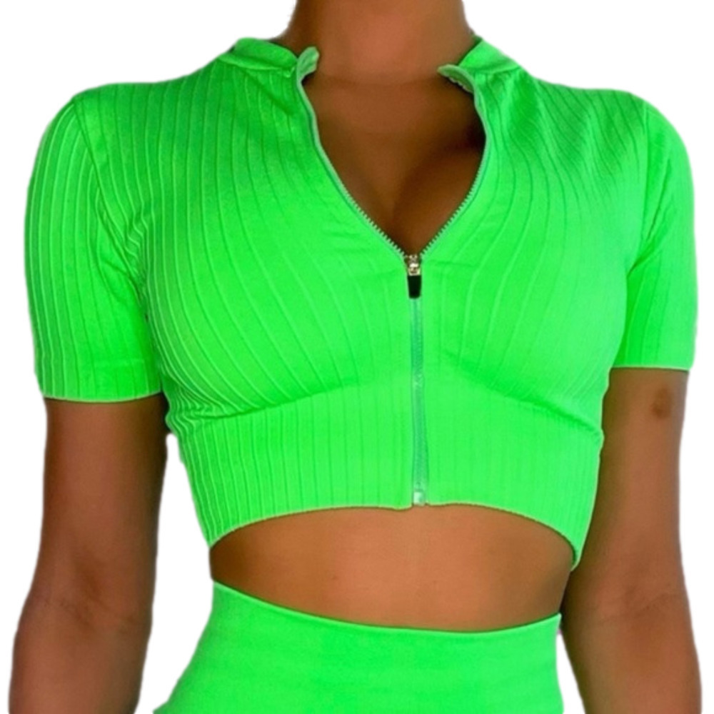 𝅺copy - Green Yoga Crop Top